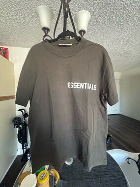 Essentials Black Crewneck Logo Tee